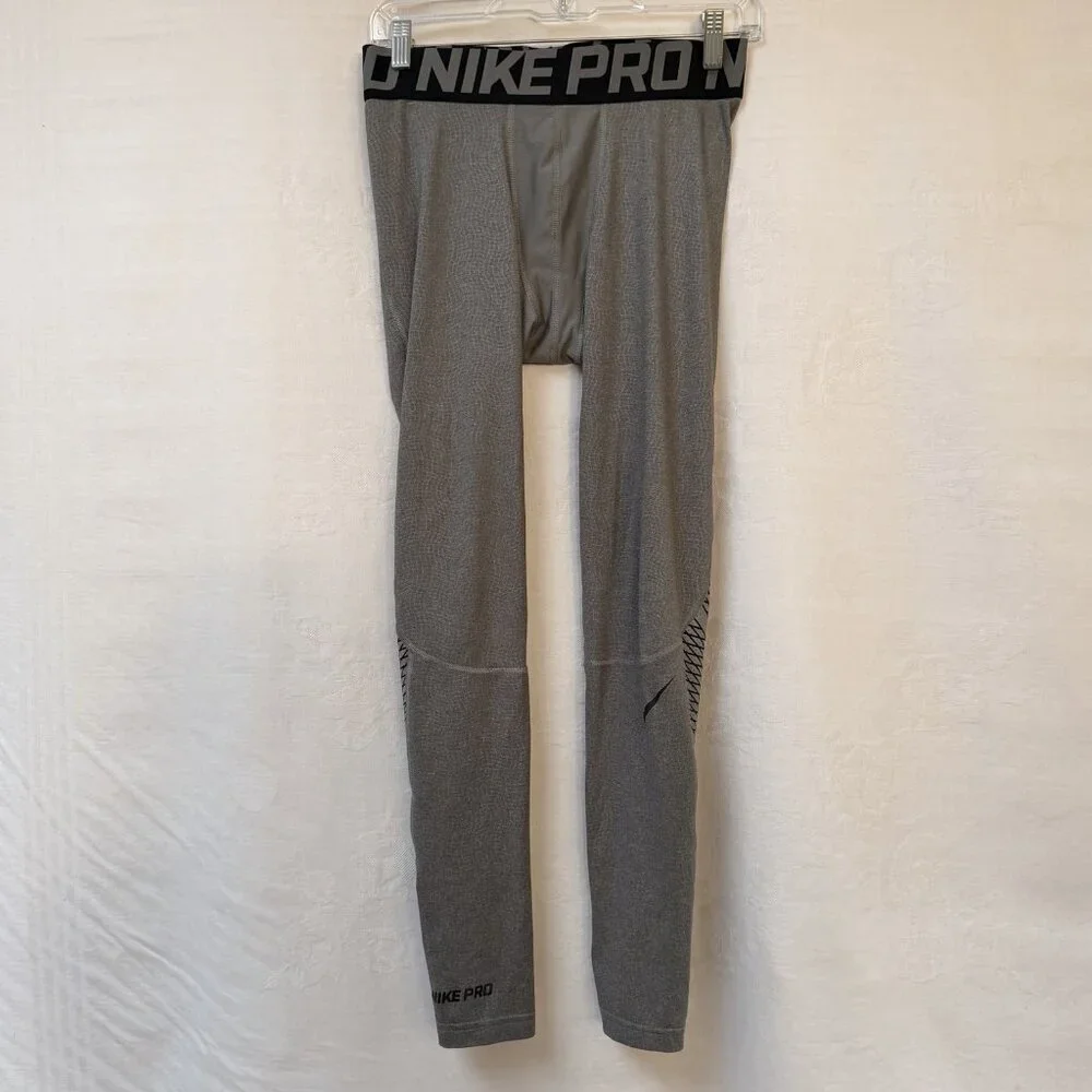Nike Pro Dri Fit Compression Pants Mens Medium Gray Training Sports Gym Athletic